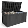 Yardgrace - 220 Gallon Outdoor Storage Box, Resin Waterproof UV-Resistant Deck Box, Reinforced Stability for Patio, Garden - Black