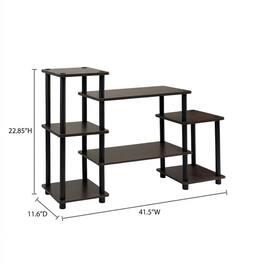 FurniFact - No Tools Entertainment Center with Modern Design - Dark Brown/Black