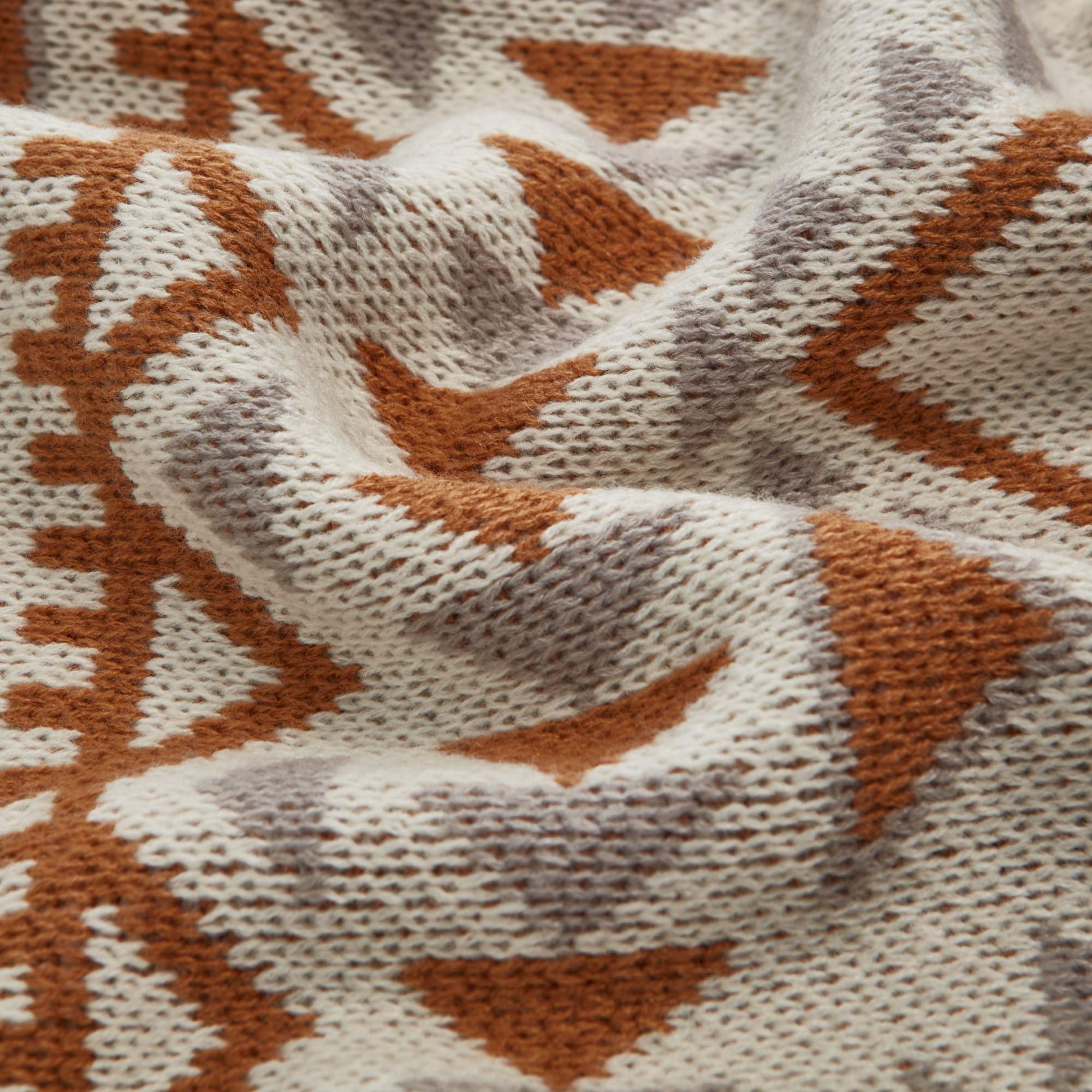 Alt View 1. Peace Nest - Peace Nest Boho Chunky Knit Throw Blanket 50"x60", Brown Diamond - Brown Diamond.