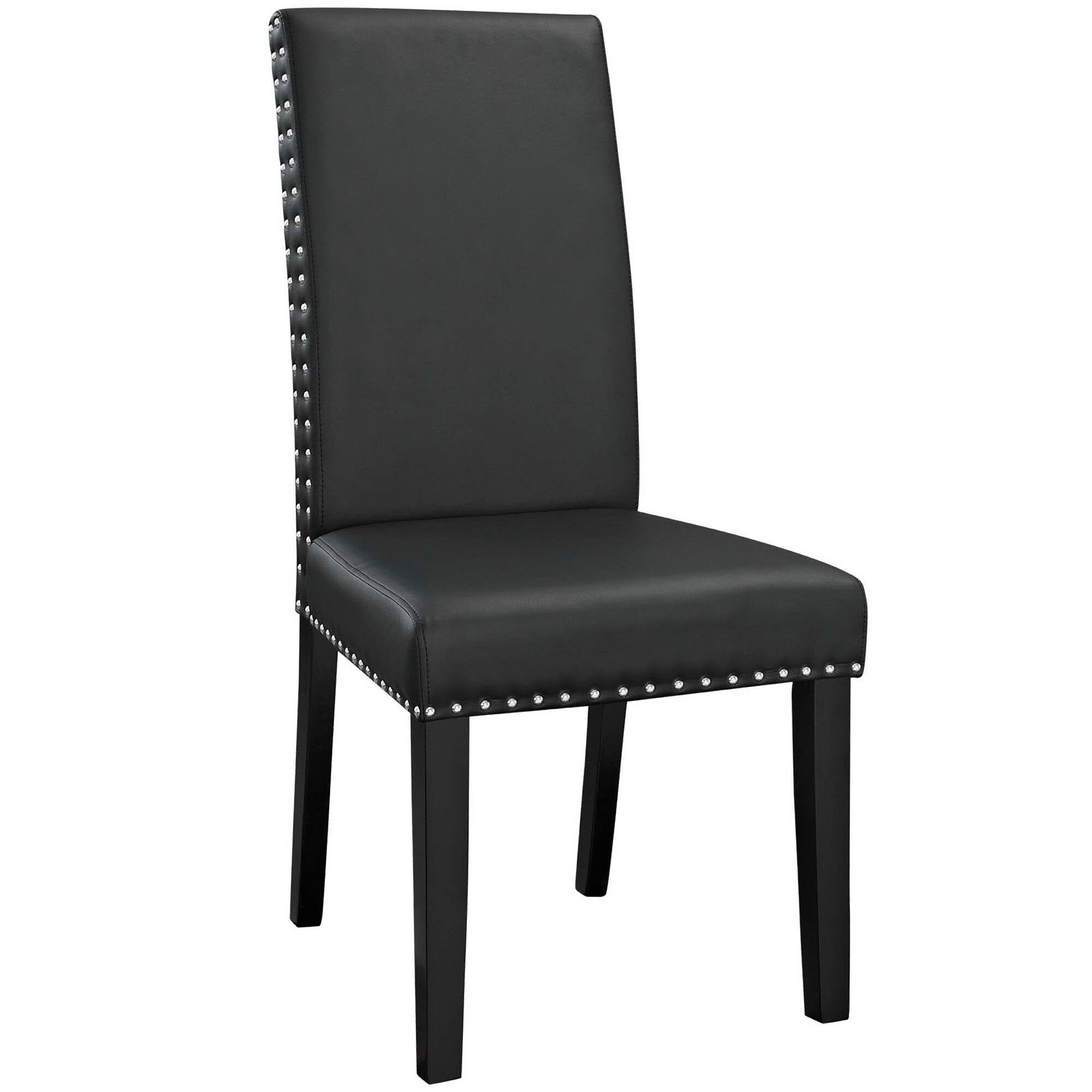 Angle. Modway - Parcel Dining Faux Leather Side Chair by Modway - Black.