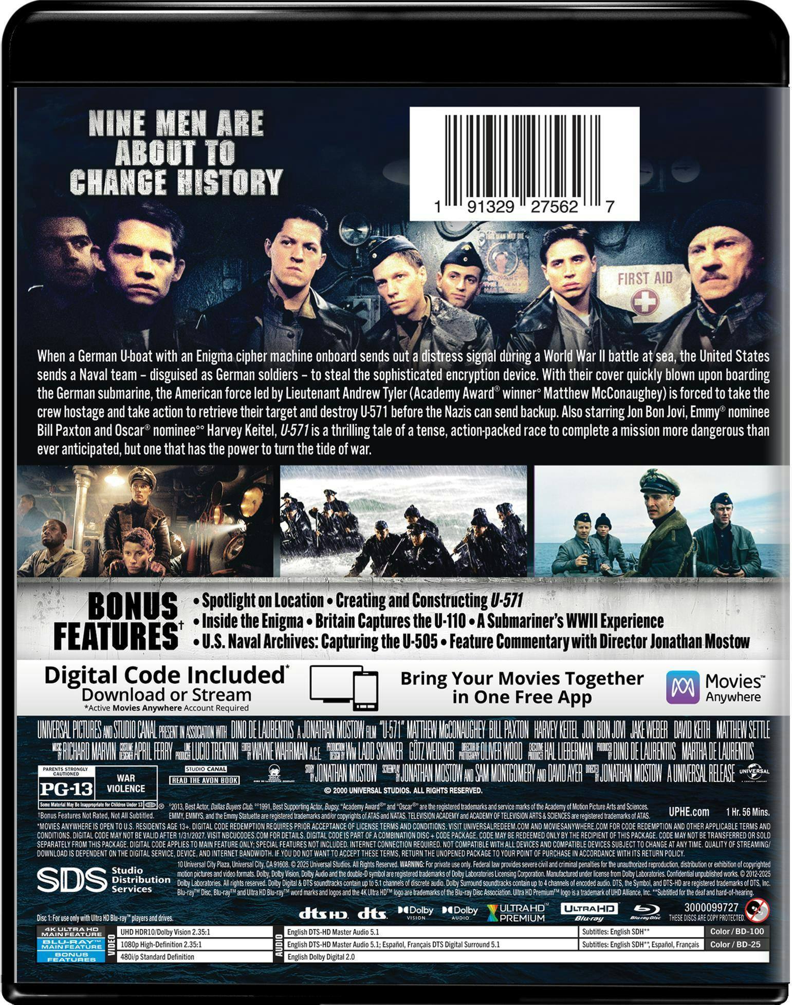 Back. U-571   - 4K Blu-Ray.