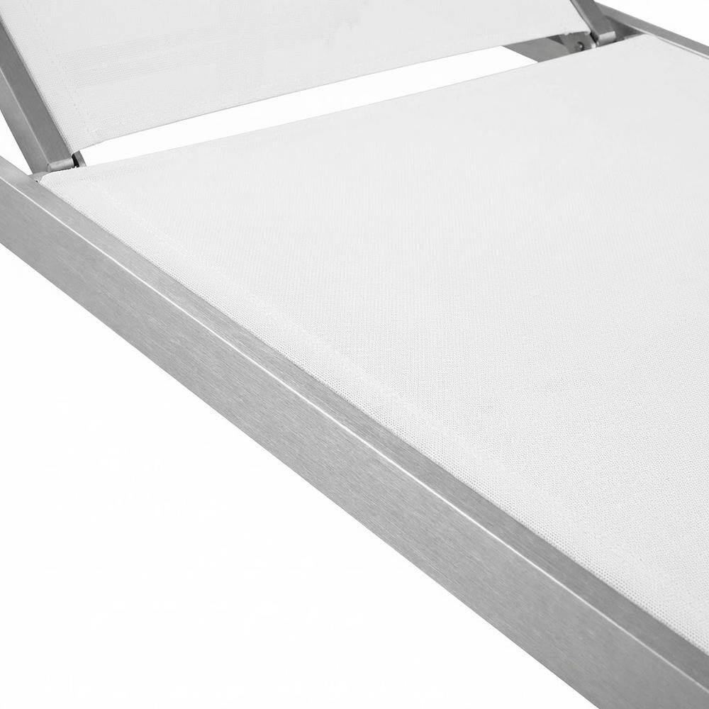 Alt View 1. Outdoor Escape - Aluminum Outdoor Patio Lounge Chair With Adjustable Backrest For Relaxation - White.