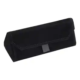 Unique Bargains - Foldable Glasses Case, Triangle Magnetic Sunglass Organizer, Suede Hard Eyeglass Case for Women & Men - Black
