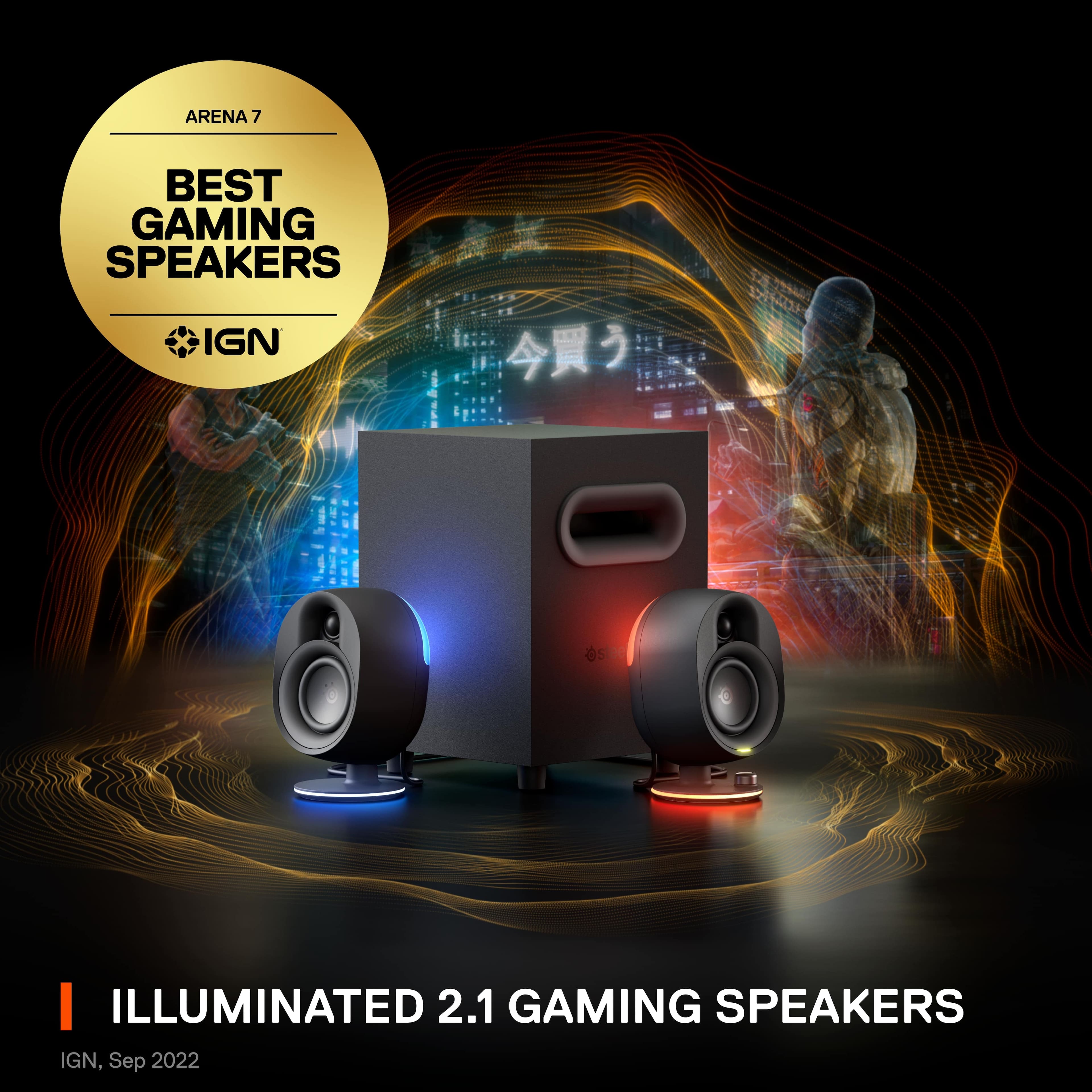ARENA 7 BEST GAMING SPEAKERS IGN 0500 ILLUMINATED 2.1 GAMING SPEAKERS IGN, Sep 2022