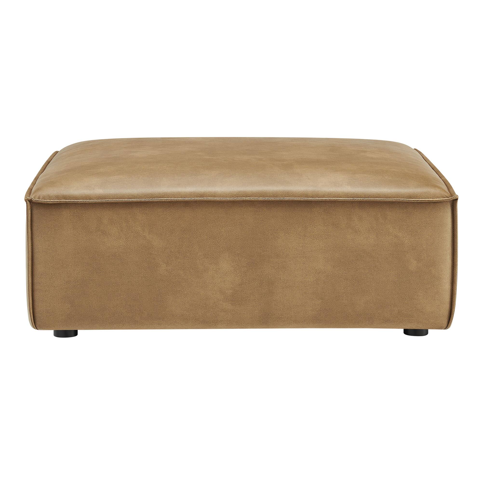 Alt View 2. Modway - Restore Vegan Leather Modular Ottoman by Modway - Toast.