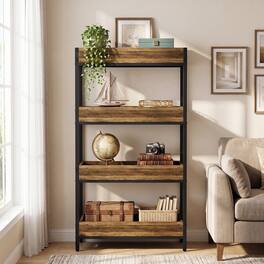 Tribesigns - Office Storage Shelf, For Organizing and Displaying Items in Workspaces and Reception Areas - Brown