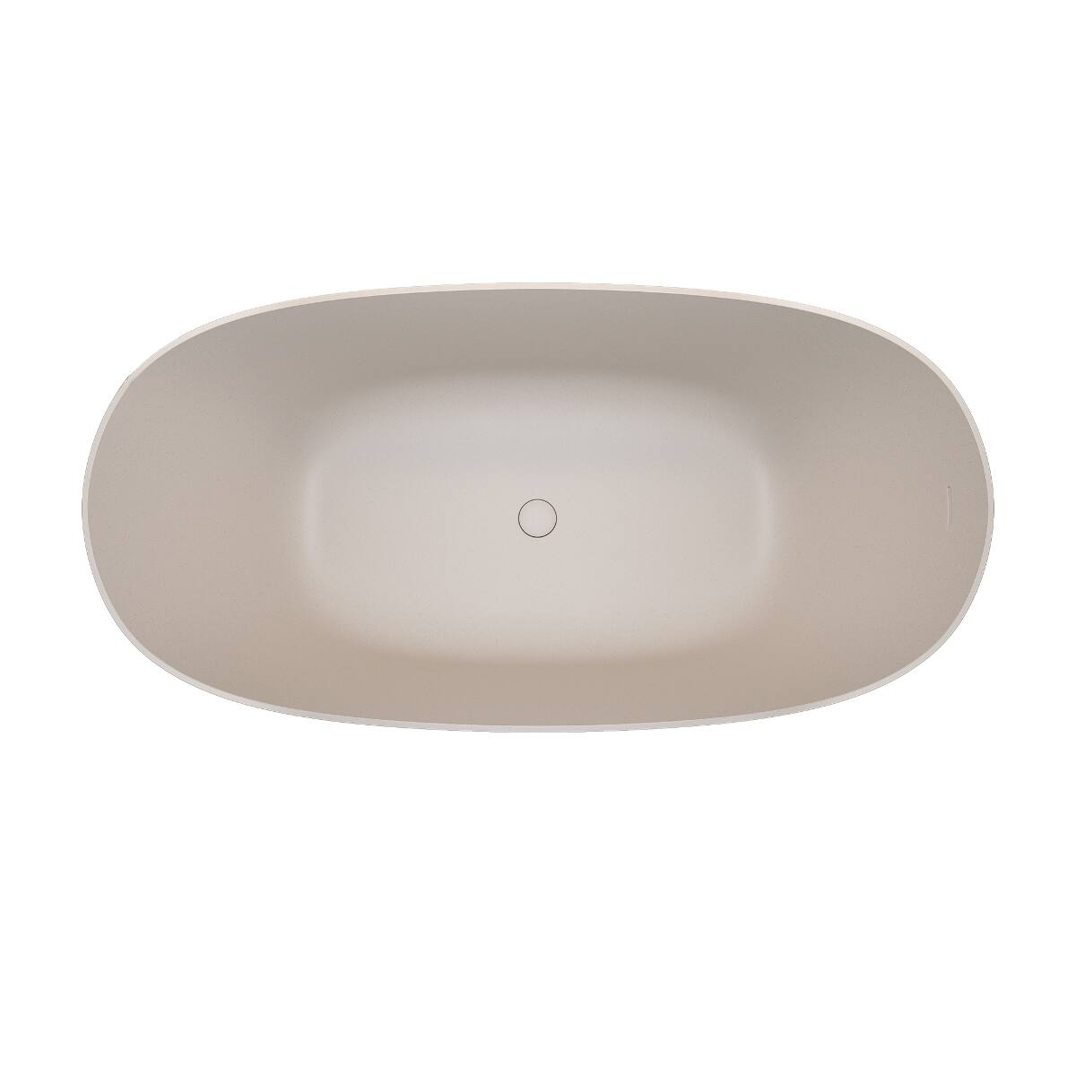 Alt View 8. Loheer - Loheer 57 in Freestanding Soaking Bathtub in Beige Solid Surface with Overflow and Pop Up Drain - Beige.