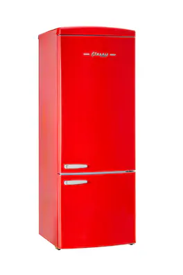Unique Appliances - Classic Retro 16.7 cu.ft Bottom Freezer Counter Depth Refrigerator - Candy Apple Red
