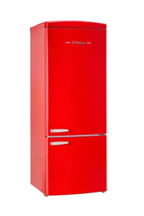 Front. Unique Appliances - Classic Retro 16.7 cu.ft Bottom Freezer Counter Depth Refrigerator - Candy Apple Red.