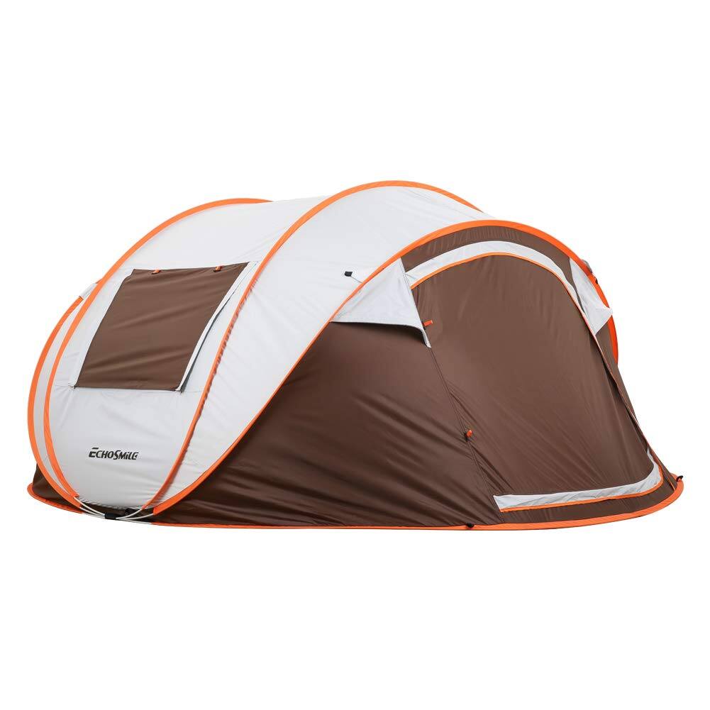 Alt View 8. Wikistore - Wikistore 4 Person Pop Up Tent Instant Setup Water Resistant Portable w/Carry Bag for Camping Hiking & Outdoor 3-Season - ‎White & Brown.