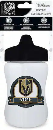 NHL Baby Fanatic Sippy Cup Gobelet Antifuite 9 M+ Forages 9 Mos & Up 9 OZ. 9OZ. Ergonomic Design Bra Phthalate & BPA Free Pour Les Enfants De 9 Mois Et Plus Conception Ergonomique 9 OZ. Sans Phthalate Ni BPA Vegas Golden Knights' NHL