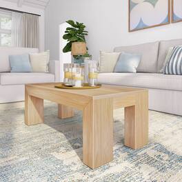 Plank+Beam - Modern Rectangular Coffee Table (40in x 20in / 1020mm x 510mm) - Blonde Wirebrush