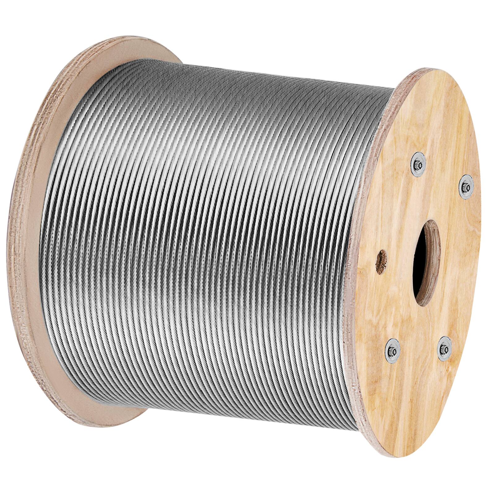 Alt View 5. VEVOR - 316 Stainless Steel Cable 1/8" 1x19 Steel Cable Wire Rope 150M/500FT Cable Railing Transport Wire Rope Cable - Silver.