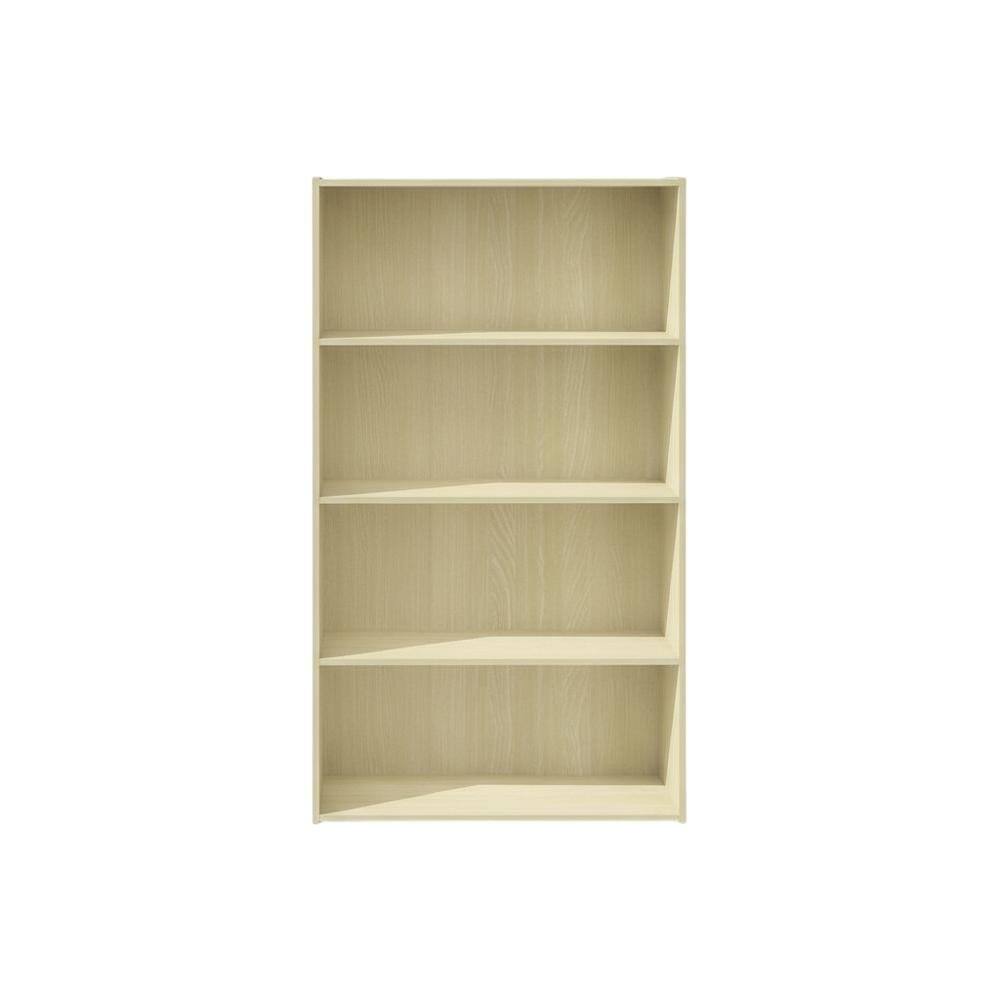Back. FurniFact - Wood Bookcase with Open Shelving for Home Office Storage - Steam Beech.