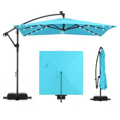8'x8 square patio umbrella PURPLE LEAF Outdoor 8' x 8' Premium Sun Protection Grey release the locking mechanism to rotate Easy Purple Leaf 8 8 ft
