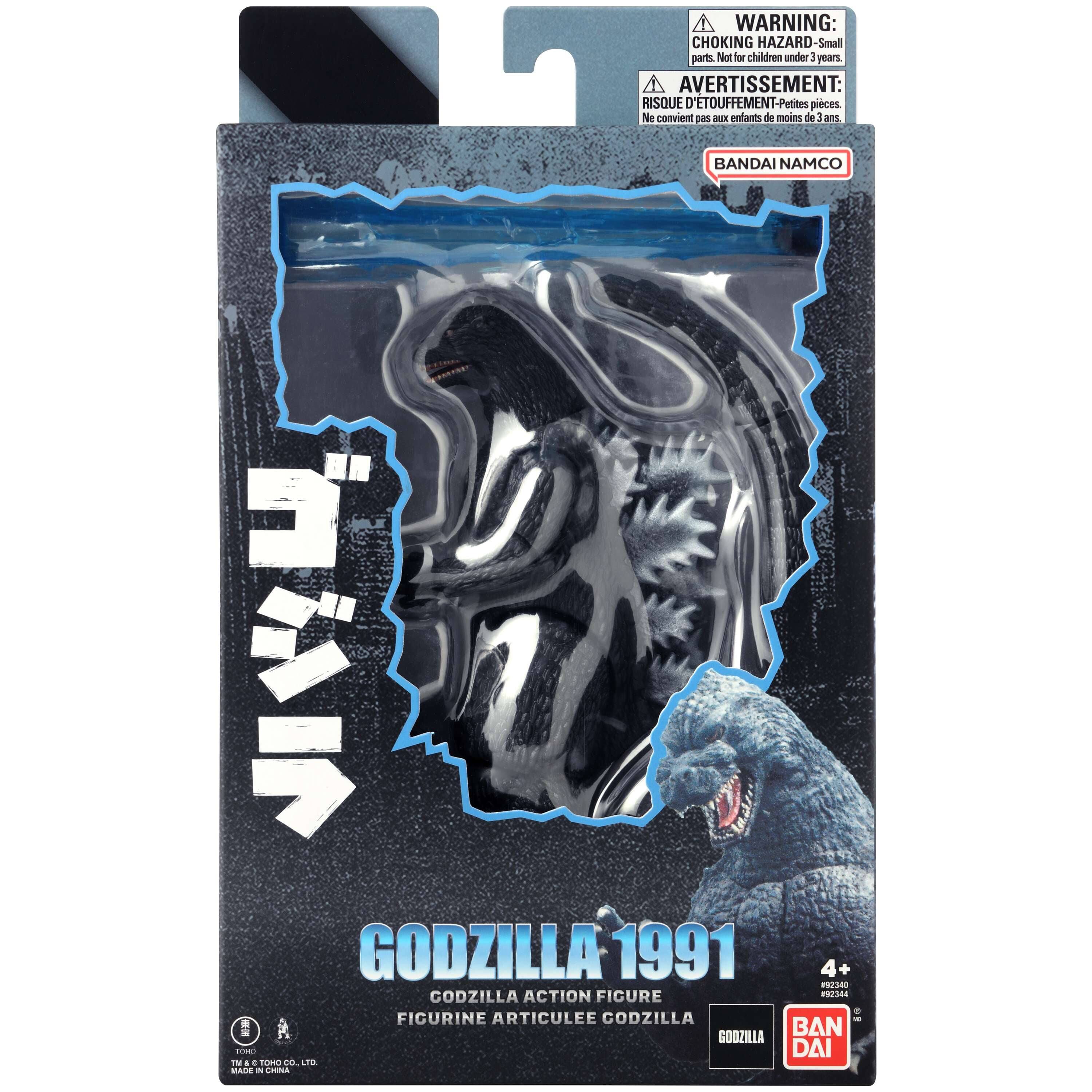 WARNING: CHOKING HAZARD Small parts. Not for children under 3 years  
AVERTISSEMENT: RISQUE D'ETOUFFEMENT-Petites pièces. Ne convient pas aux enfants de moins de 3 ans  
BANDAI NAMCO  
GODZILLA 1991  
4 + 12100  
GODZILLA ACTION FIGURE  
FIGURINE ARTICULÉE GODZILLA  
BAN DAI  
MADE IN CHINA
