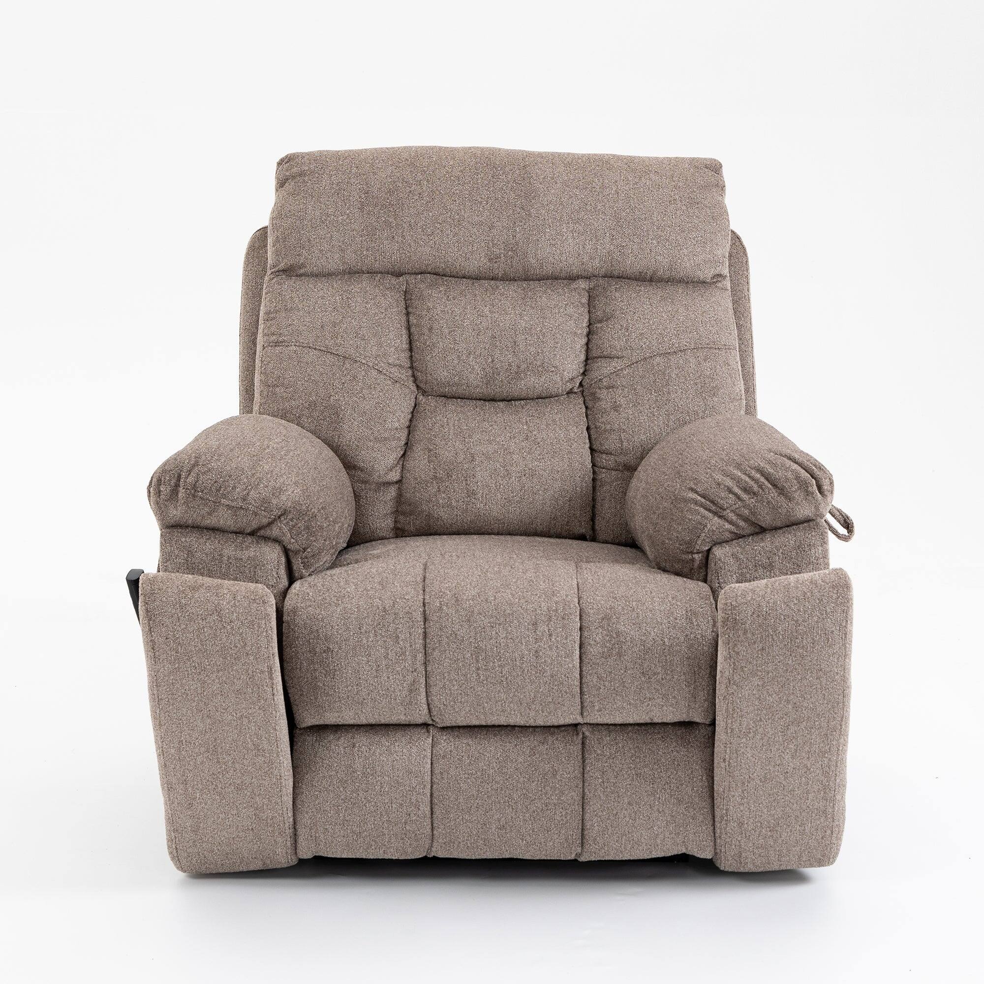 Alt View 3. Boyel Living - Oversized Elderly Electric Lift Chair Dual OKIN Motor 180° Flat Heat Massage 2 Remote 2 Cup Holder 2 Pocket - Light Brown.