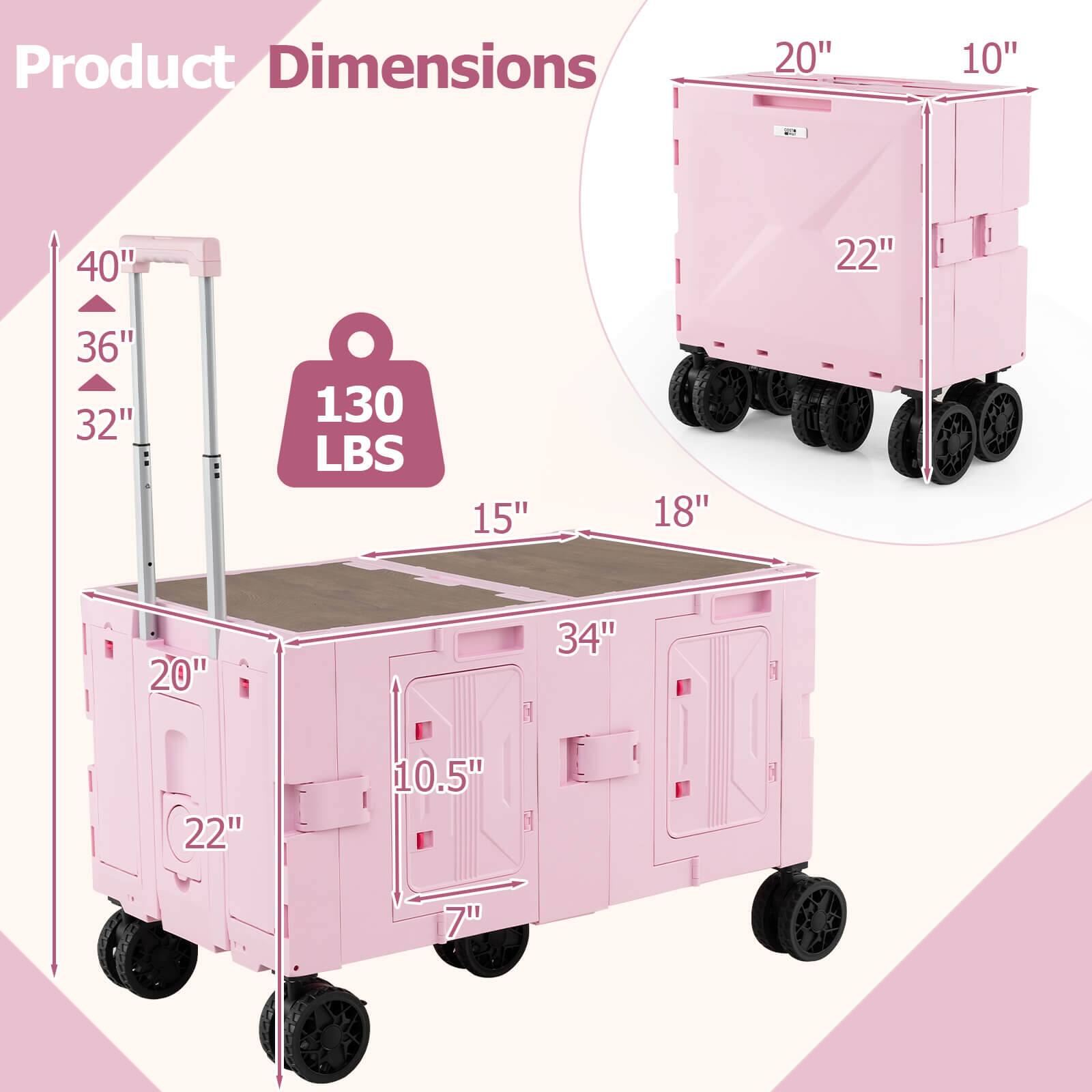 Product Dimensions:  
- 20" x 10" x 22"  
- 15" x 18" x 34"  
- 10.5" x 7"  
- 40" (height)  
- 130 LBS (weight)