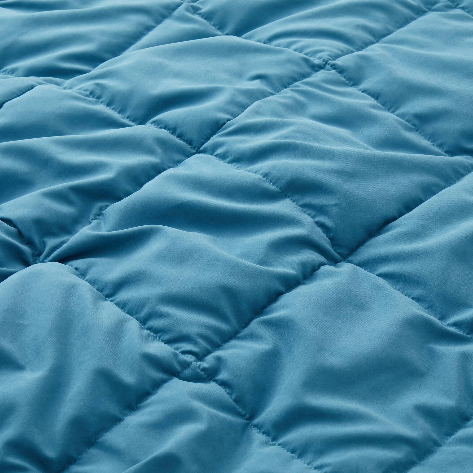 Back. Peace Nest - Peace Nest Oversized Reversible Microfiber Bedding Blanket, Lightweight Soft with Satin Trim, Dark/Light Blue, 108x90" - Dark Blue/Light Blue.