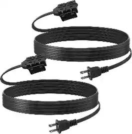 Front. BN-LINK - BN-LINK 6 ft Indoor Extension Cord, 2-Pack, 3-Outlet Polarized Flat Cable, Power Cord for Home, Office, Holiday, Black - Black.