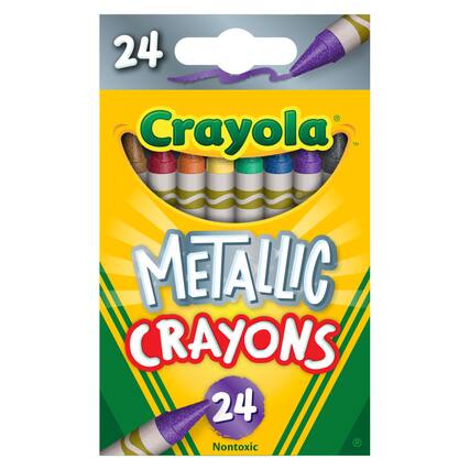 24 Crayola™ METALLIC CRAYONS 24 Nontoxic