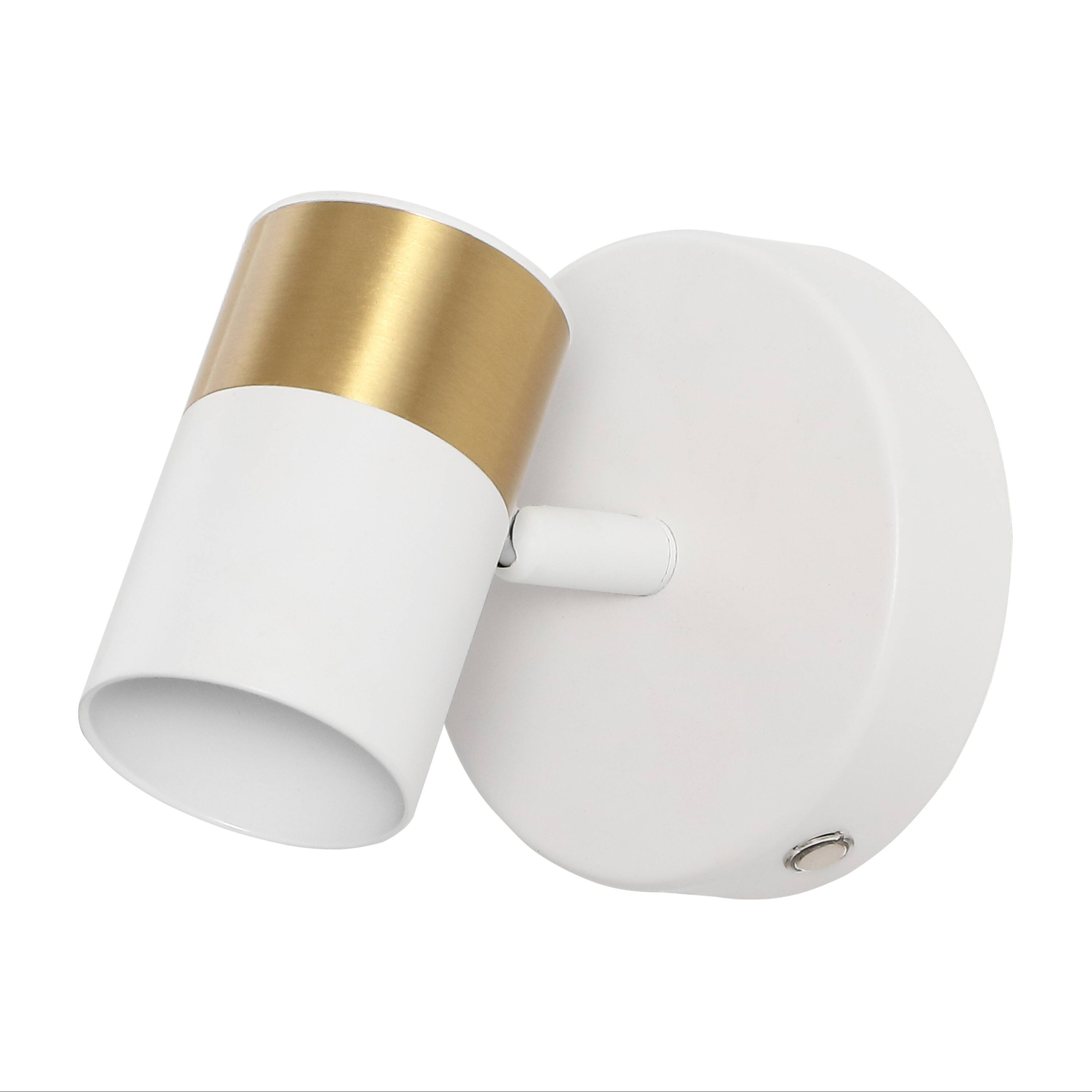 Alt View 7. Jonathan Y - Paola 6" 1-Light Adjustable Head Integrated Dimmable LED Rechargeable Spotlight with Touch Sensor, White/Brass Gold - White/Brass Gold.