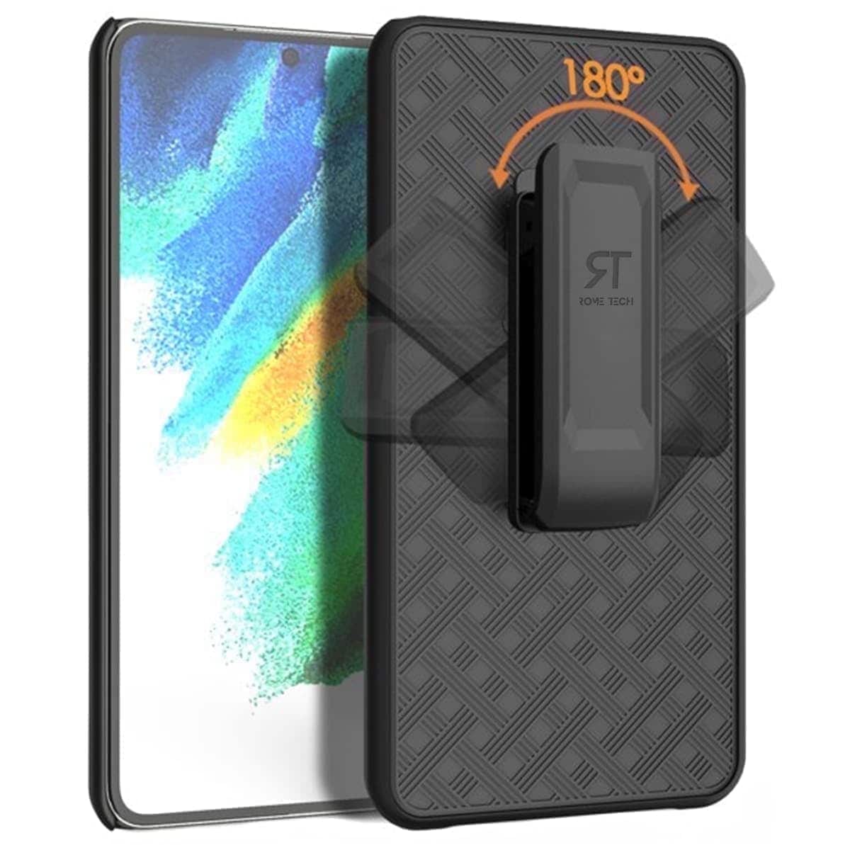 RomeTech - Shell Holster Combo Case for Samsung Galaxy S21 FE 5G - Black