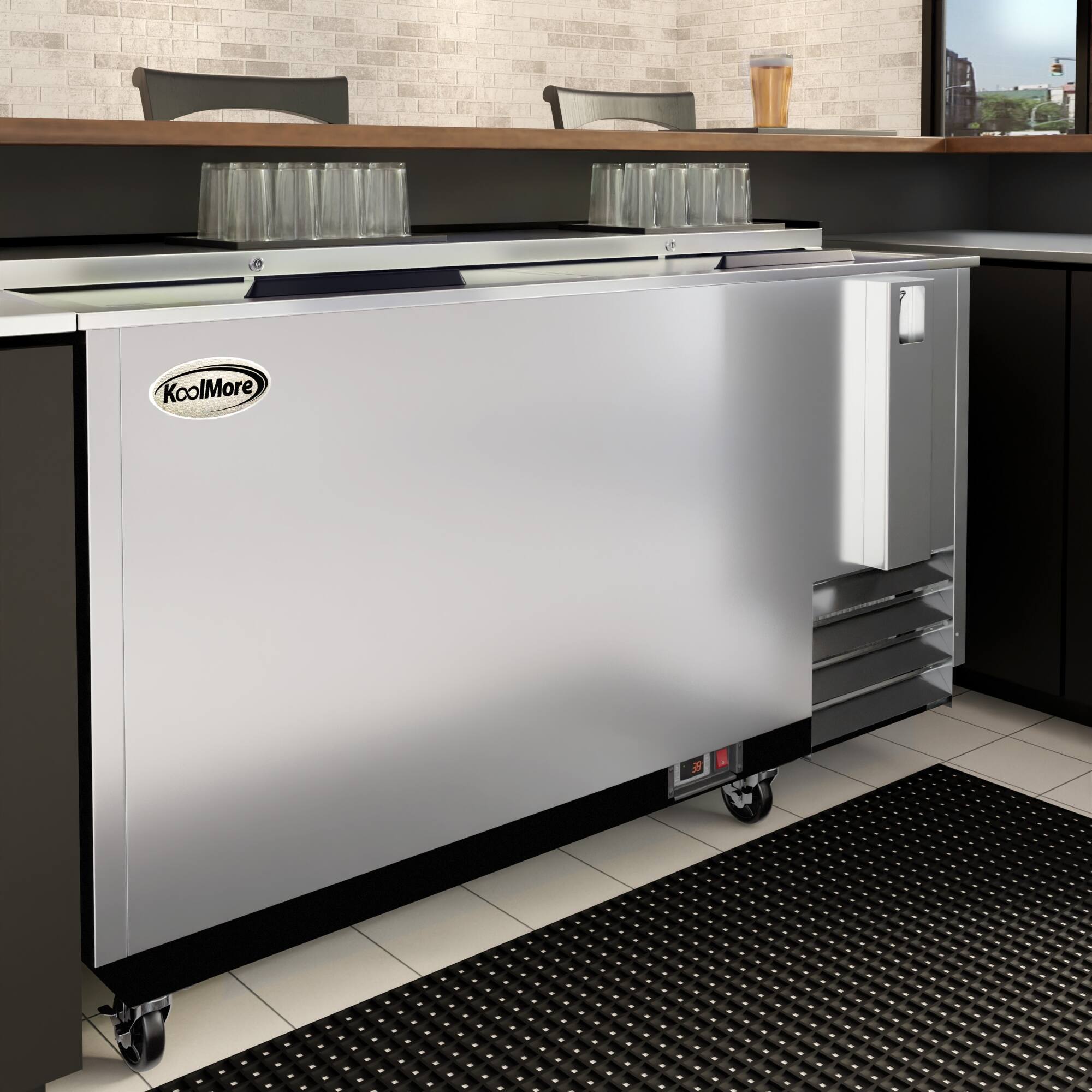Alt View 1. Koolmore - 65 in. Commercial Bottle Cooler in Stainless-Steel with Built-In Opener, ETL Listed, 19 cu. ft. (KM-BOC65-SS) - Stainless steel.