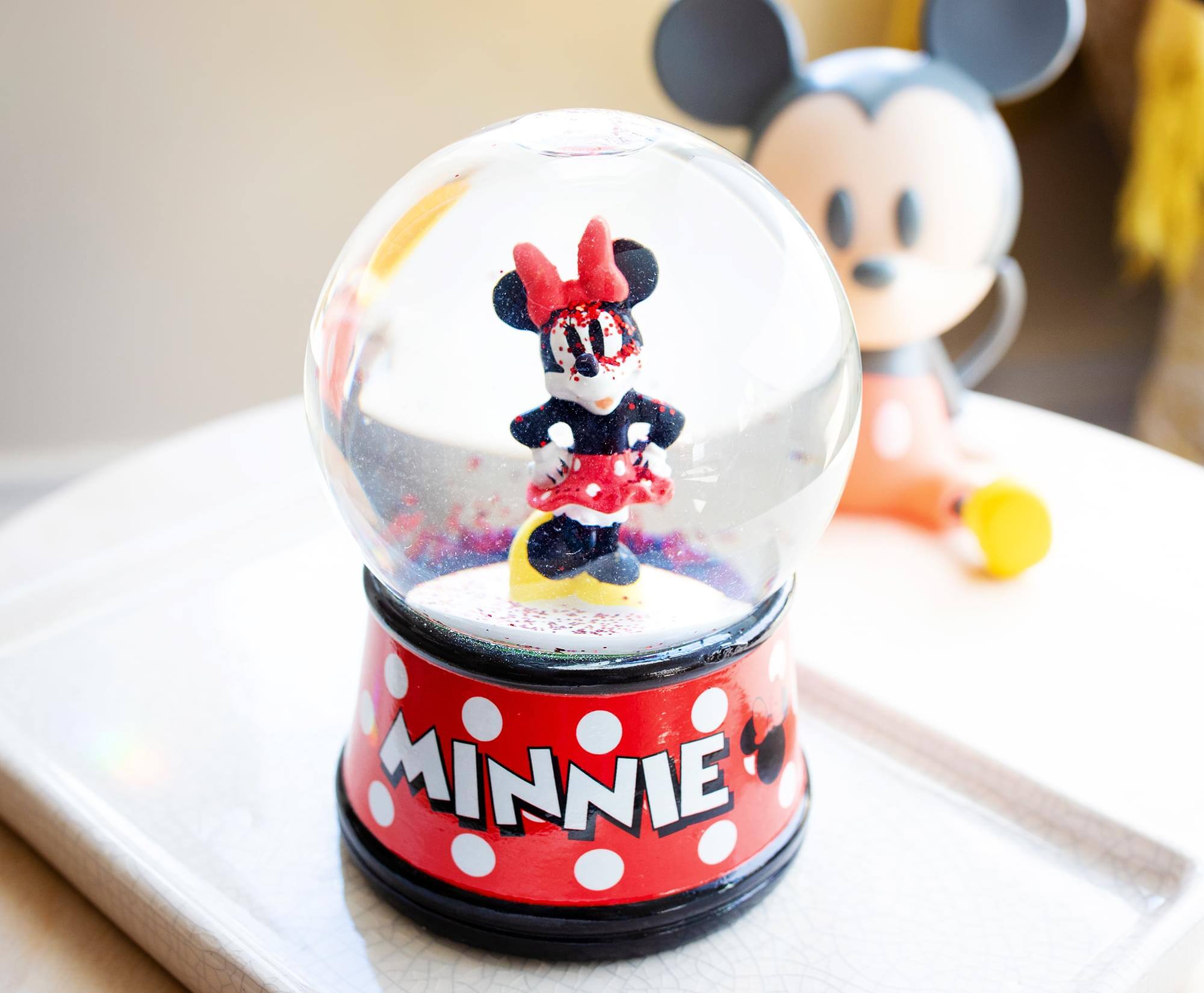 Alt View 2. Disney - Disney Minnie Mouse Light-Up Collectible Snow Globe | 6 Inches Tall - Red.