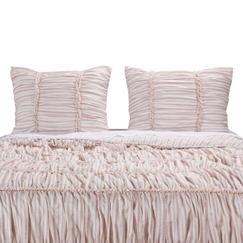 Angle. BreeBe - Farmhouse Chic Sham Standard - Red.