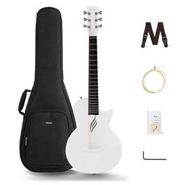 Enya - NOVA GO 35-Inch Carbon Fiber Travel Acoustic Guitar, White - WH