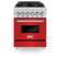 Alt View 1. ZLINE - Dual Fuel Range with Gas Stove and Electric Oven in Stainless Steel and Red Matte Door - Multicolor.