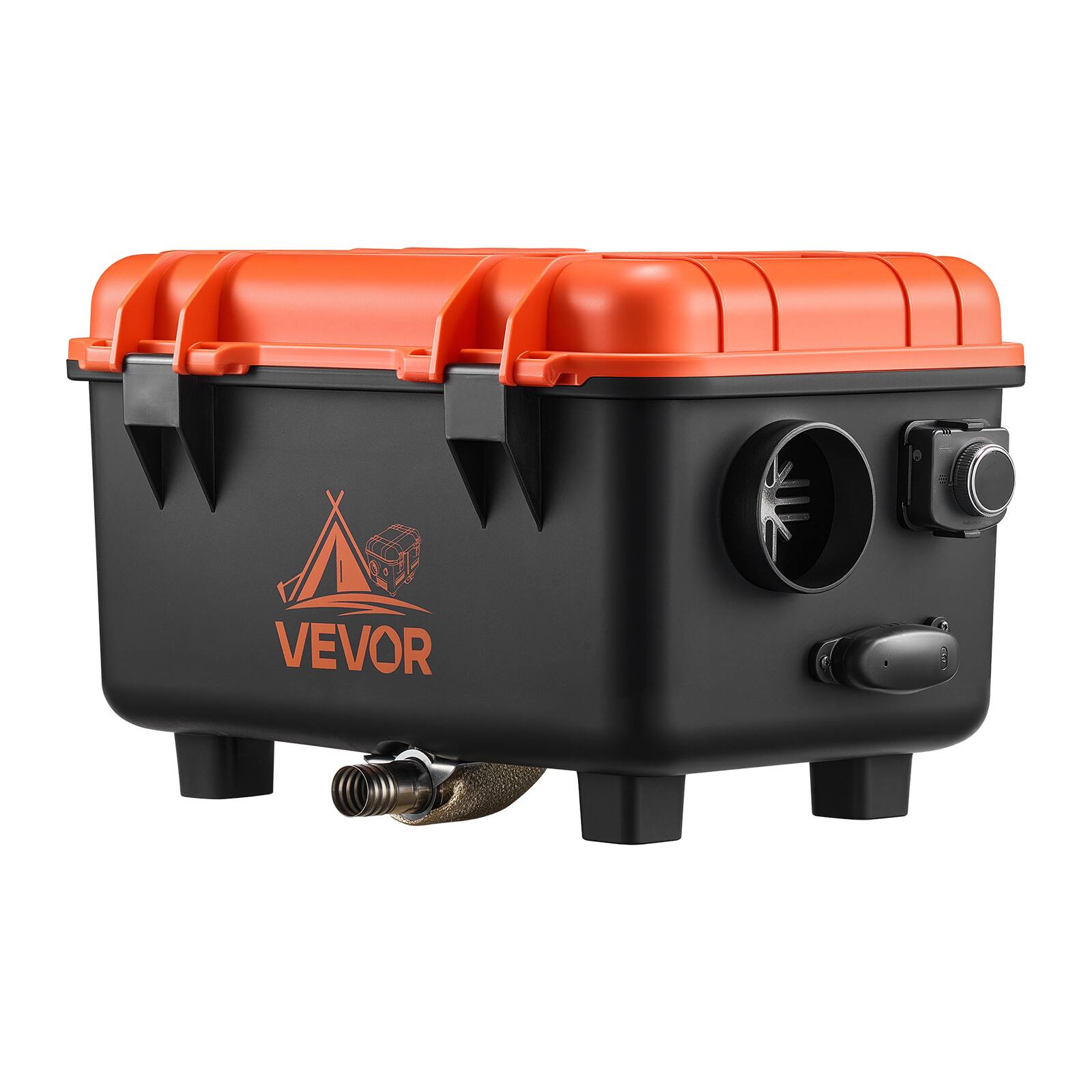 Alt View 5. VEVOR - Diesel Heater, 8KW, DC 12V/24V, All in One Portable Diesel Air Heater with Remote Control and LCD Screen, Fast Heating - Black;Orange.