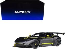 Aston Martin Vulcan 1/18 Model Car by Autoart - Matt Black With Lime Green Stripes