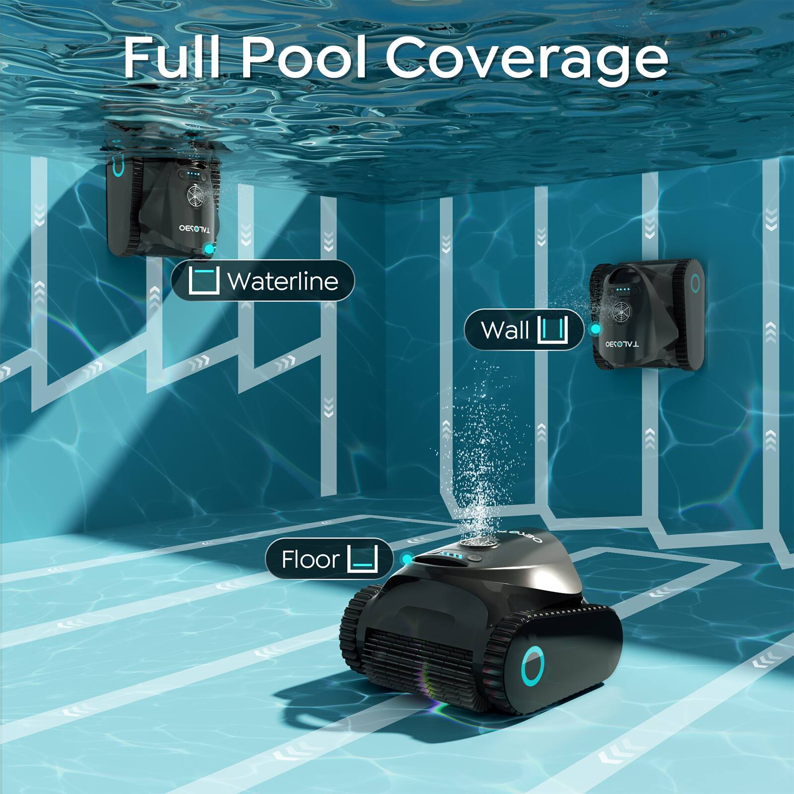 Full Pool Coverage

Waterline

Wall

Floor