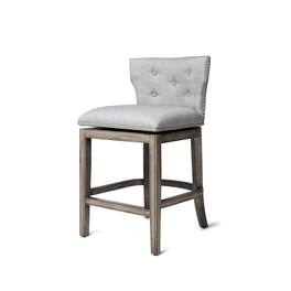 Maven Lane - 26" Hugo Counter Stool Finish with Fabric Upholstery - Reclaimed Oak