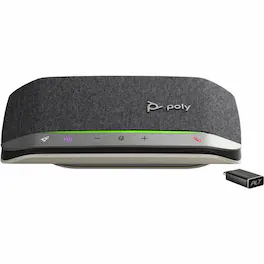 HP - Poly Sync 20+ Microsoft Teams Certified USB-C Speakerphone - Wired/Wireless Bluetooth - Microsoft Teams - 3 x Bi-directi - Silver