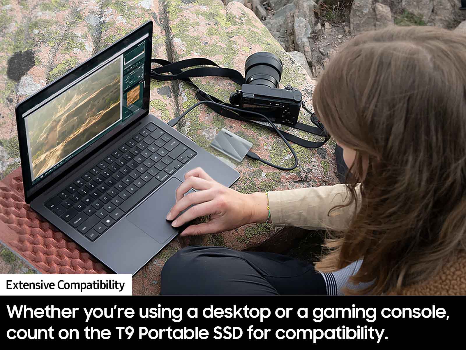 Extensive Compatibility: Whether you're using a desktop or a gaming console, count on the T9 Portable SSD for compatibility.