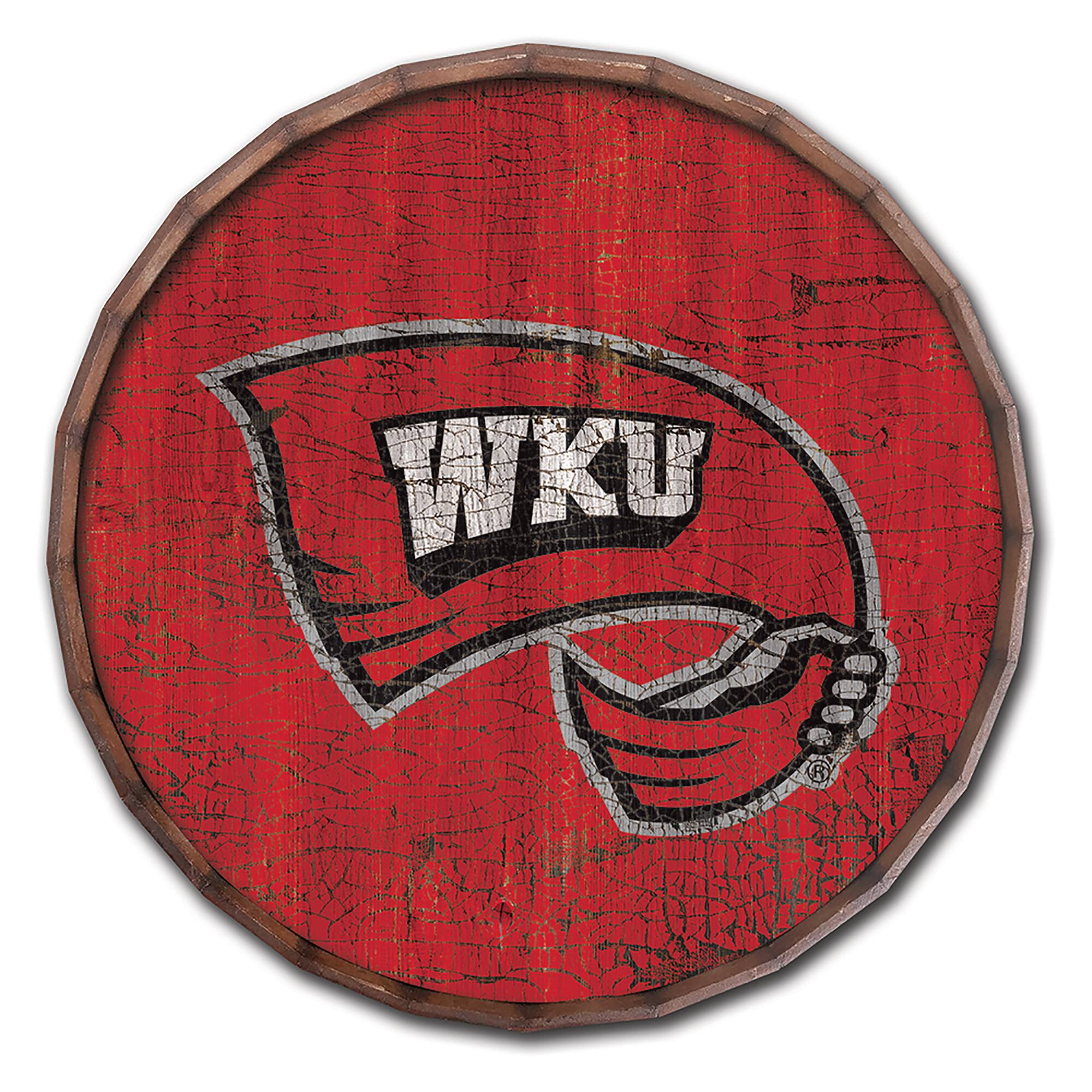 Western Kentucky Hilltoppers 24" Cracked Color Barrel Top Sign