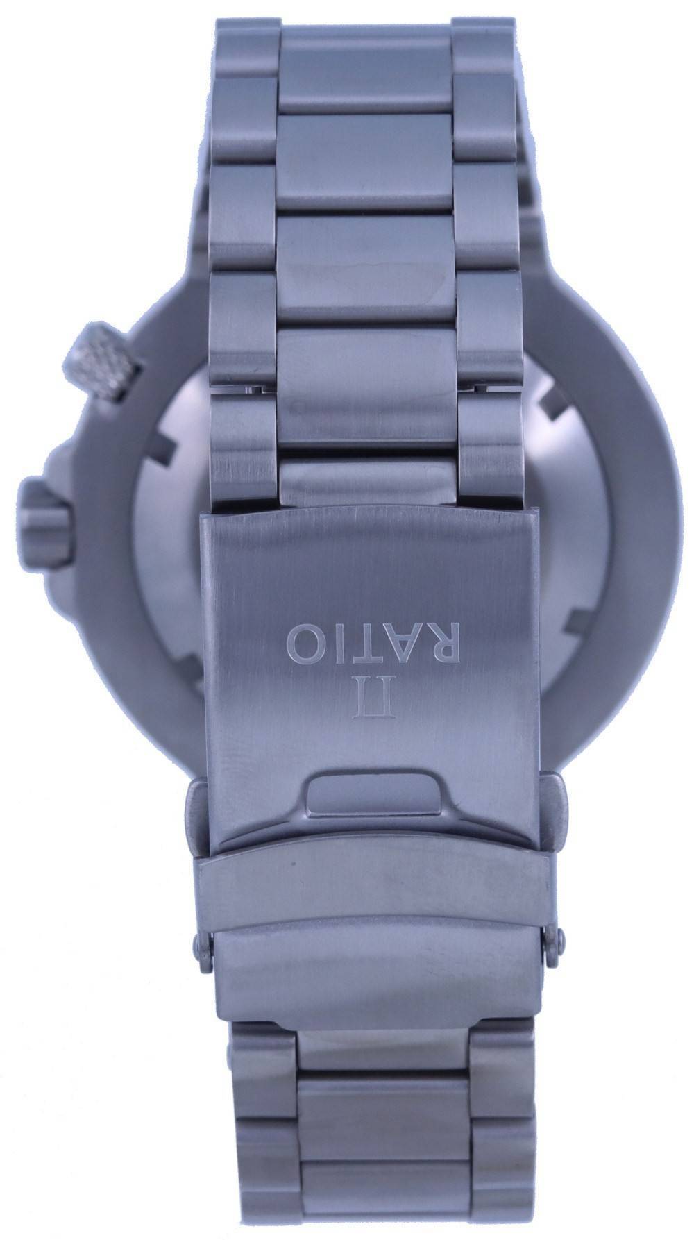 Back. RATIO - FreeDiver Red Dial Stainless Steel Quartz 1050HA93-02V-RED 1000M Men's Watch - Red.