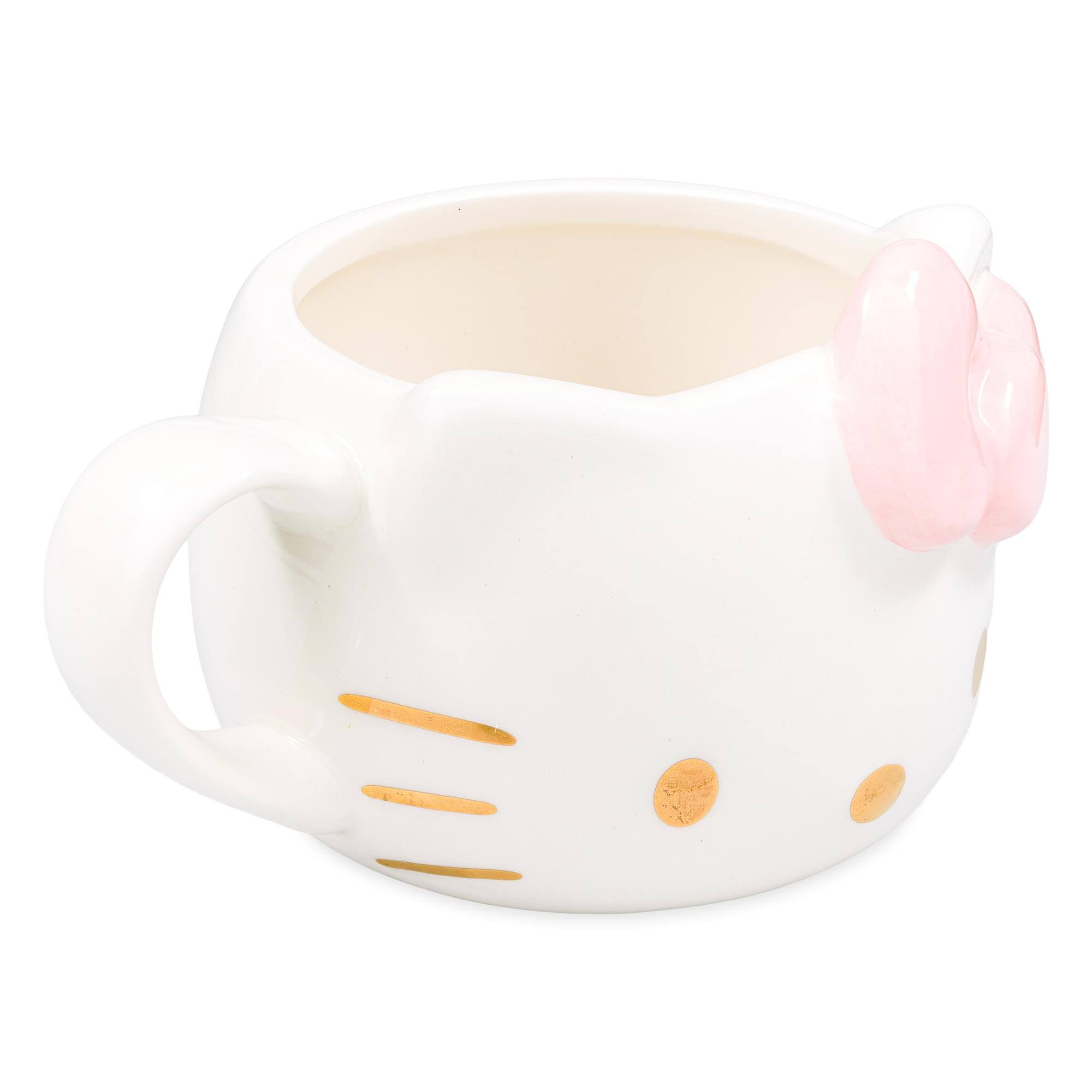 Alt View 10. Silver Buffalo - Sanrio Hello Kitty Golden Face Sculpted Ceramic Mug | Holds 20 Ounces - White.