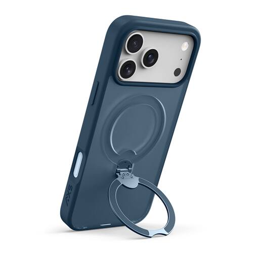 Angle. AXS - PROShield MagSafe Case with Kickstand for Apple iPhone 17 Pro Max - Blue.