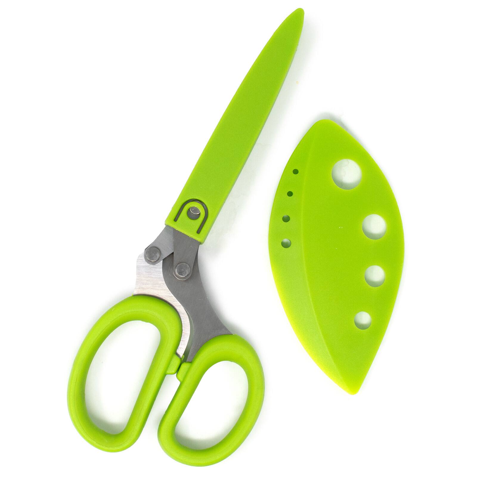 Alt View 3. Norpro - Multi Blade Herb Shears with Storage Sheath - Green.