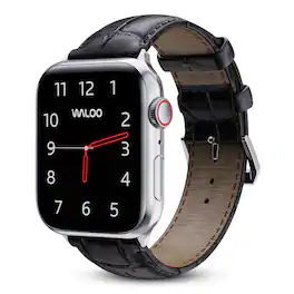 Waloo - Crocodile Emboossed Band For Apple Watch - Black