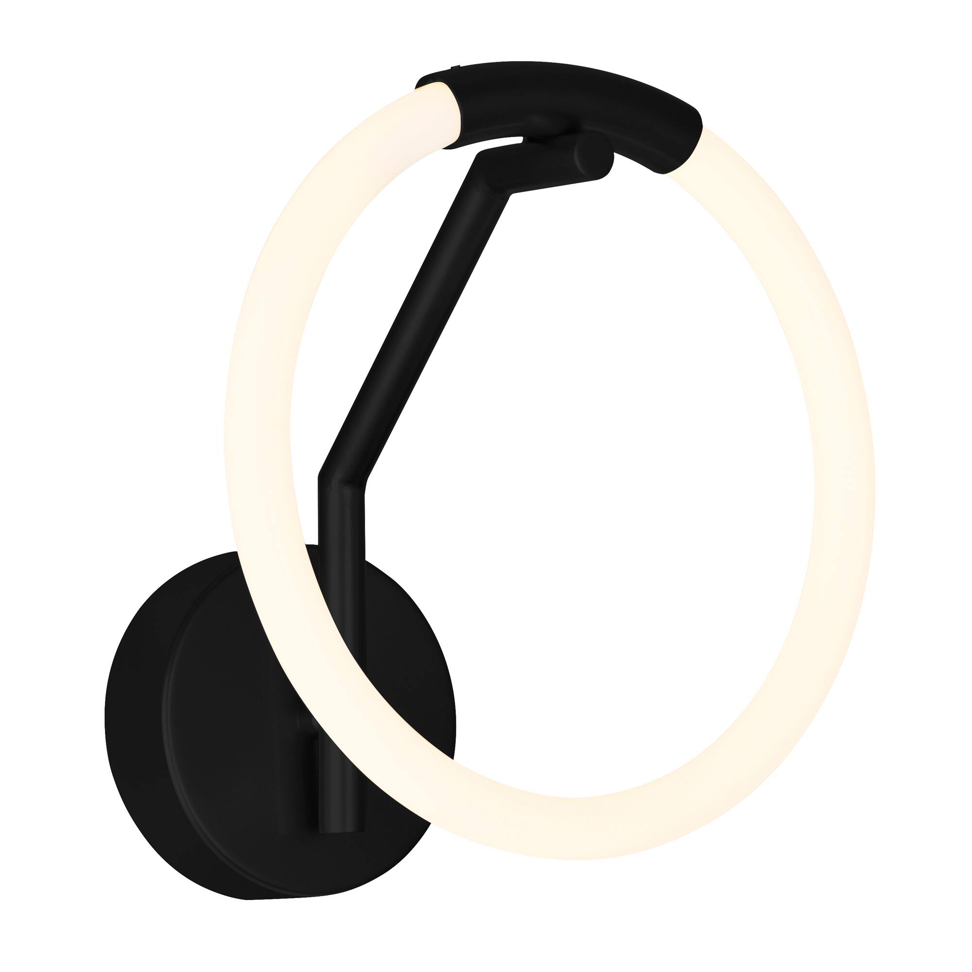 Front. CWI Lighting - Hoops 1 Light LED Wall Sconce With Black Finish - Black.