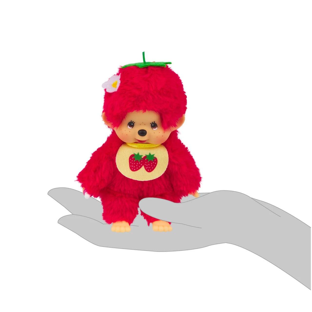 Alt View 5. Monchhichi - Sekiguchi Monchhichi Fruit Color Plush Doll - Strawberry Red.