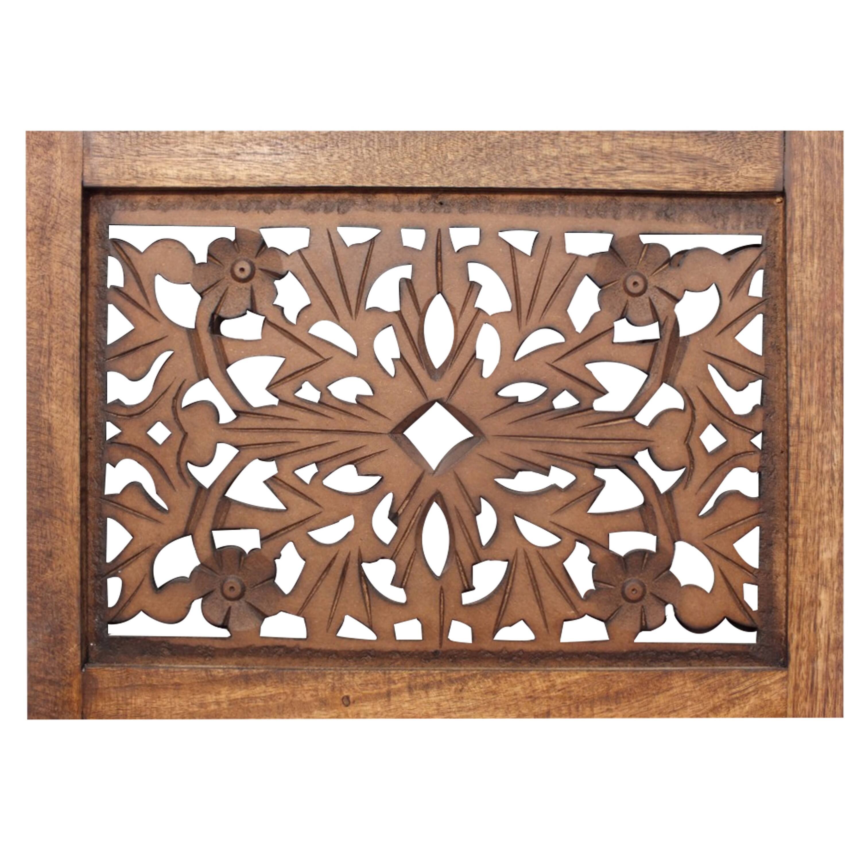 Alt View 3. Manhattan Lane - The Urban Port Handmade Foldable 4 Panel Wooden Partition Screen Room Divider - Dark Brown.
