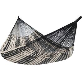 Sunnydaze - 2-Person Cotton and Nylon Woven Fabric Hammock - Black/Natural
