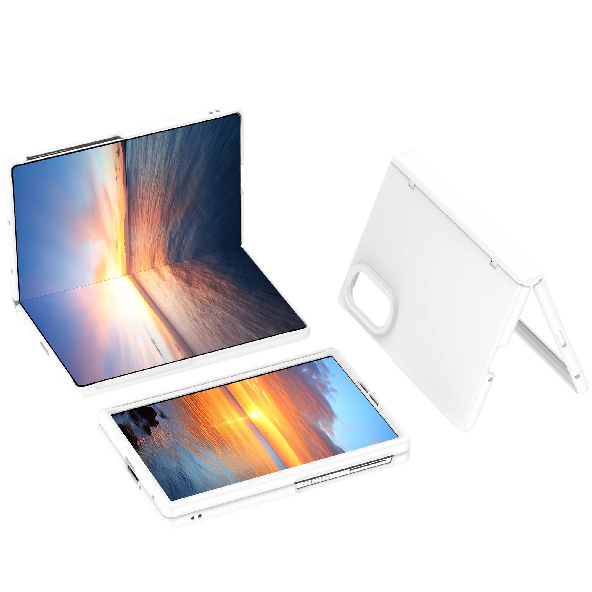 Alt View 1. Dteck - Magnetic for Samsung Galaxy Z Fold8 Case with Screen Protector, Compatible with MagSafe, Full Body Hinge Protection - White.