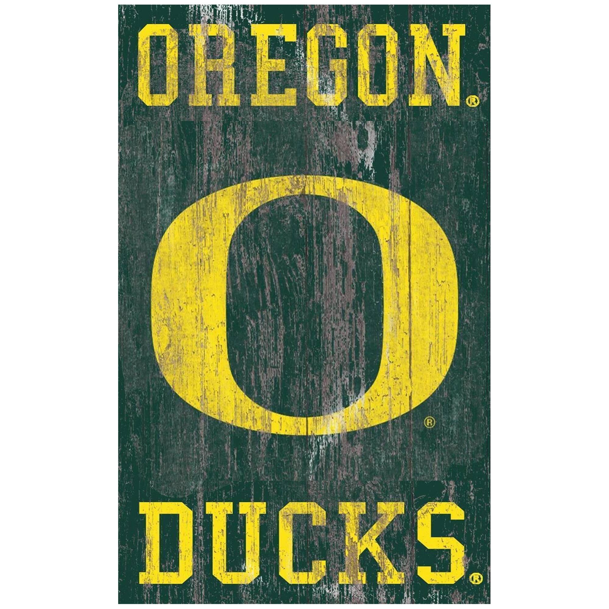 Oregon Ducks 11'' x 19'' Heritage Distressed Logo Sign